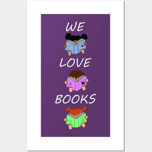 We Love Books - Cute Kids Reading Posters and Art